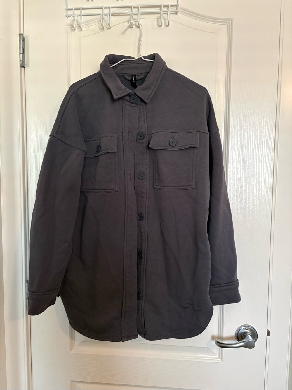 Dark Gray Button-Up Jacket - Casual Overshirt
